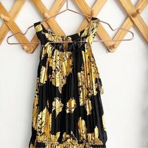 Gold Leaf Pleated Dress 2
